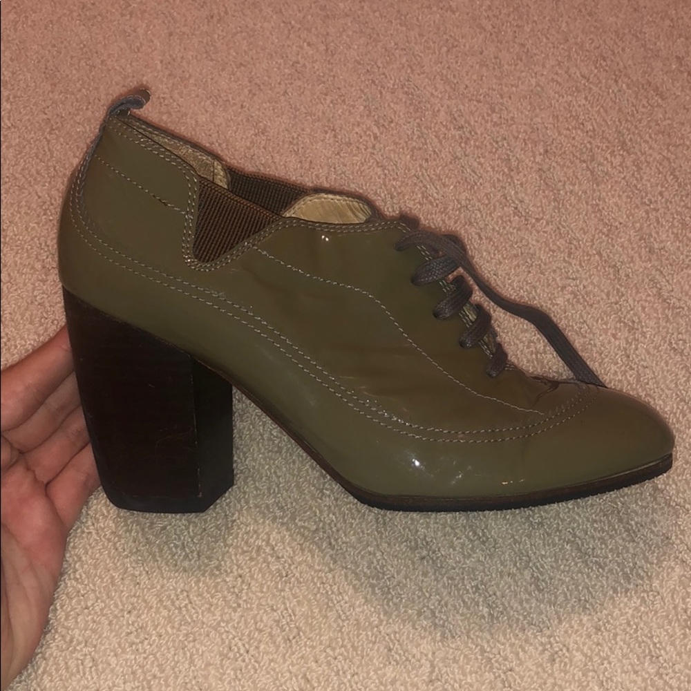 dries van noten olive women’s patent booties